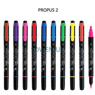 日本UNI PROPUS PUS-101T 三菱粗细双头荧光笔 萤光笔 标注重点笔