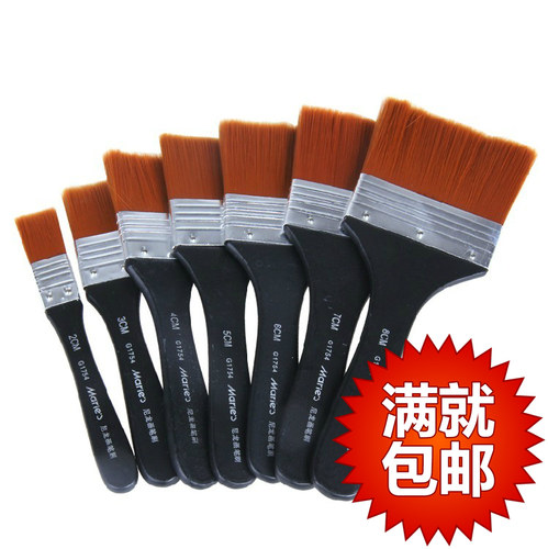 马利尼龙软毛板刷美术油画刷平头