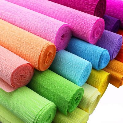 DIY手工材料伸缩纸 皱卷纸 皱纹纸 花艺纸 褶皱纸 50*250cm 多色