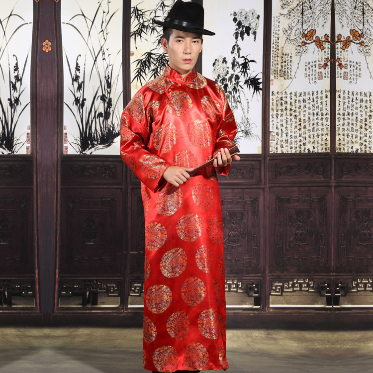 男士长衫地主服少爷装民国长袍小品相声服装戏服演出服五四青年装