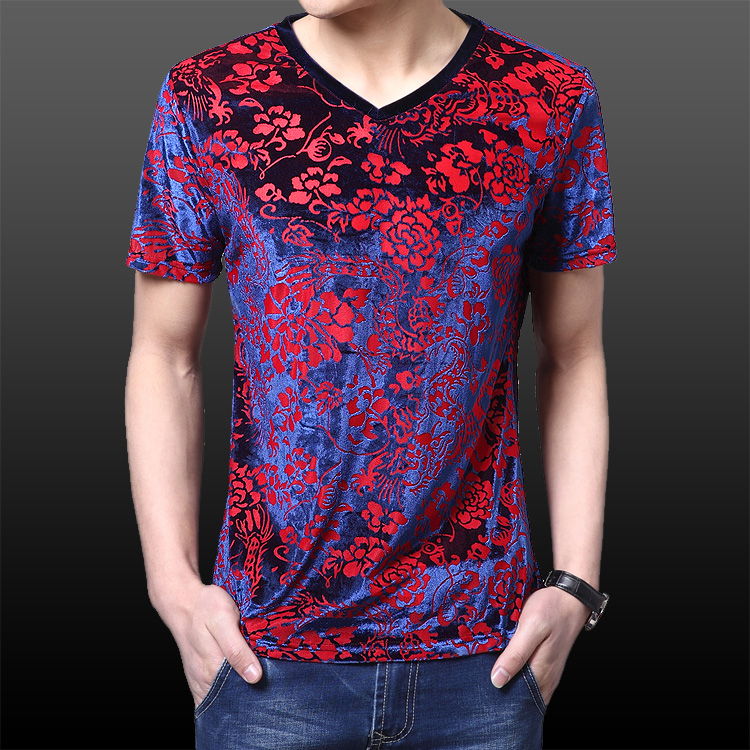 夏装龙纹中国风修身镂空青年男士