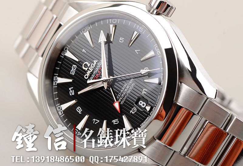 已售出【97新】欧米茄海马黑盘43MM两地时自动男表231.10.43.22.01.001