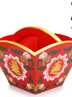 桃木彩绘日进斗金聚财商铺摆件