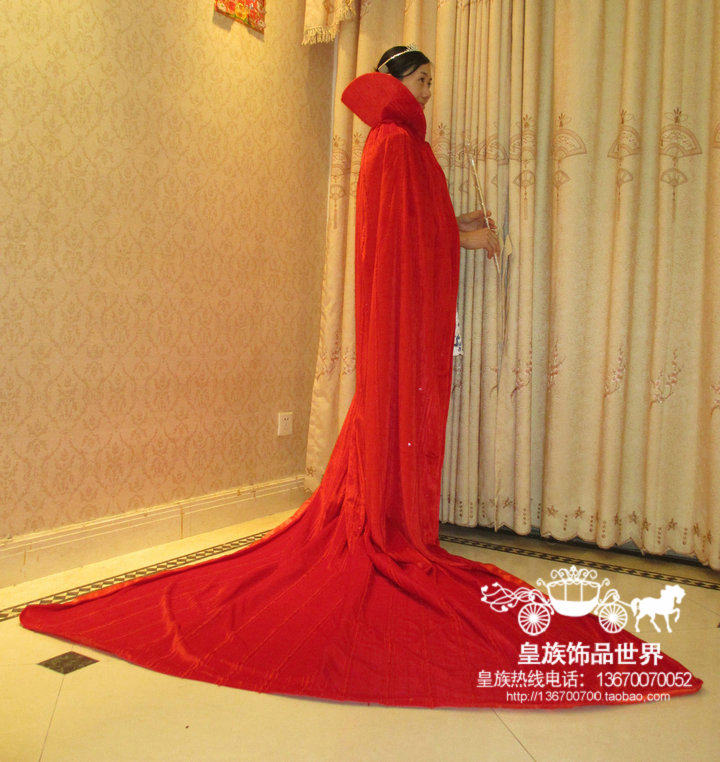皇族天鹅绒蕾丝立平领女选美披风斗篷酒吧夜场颁奖包邮