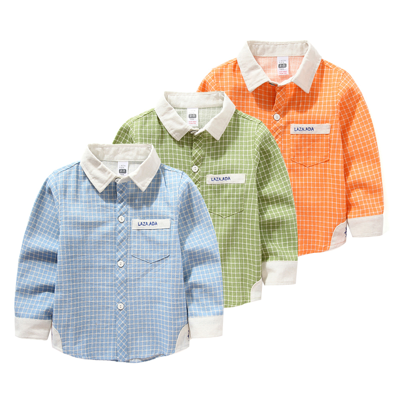 Chemise garcon à manche longue en lin - Ref 2077289 Image 1