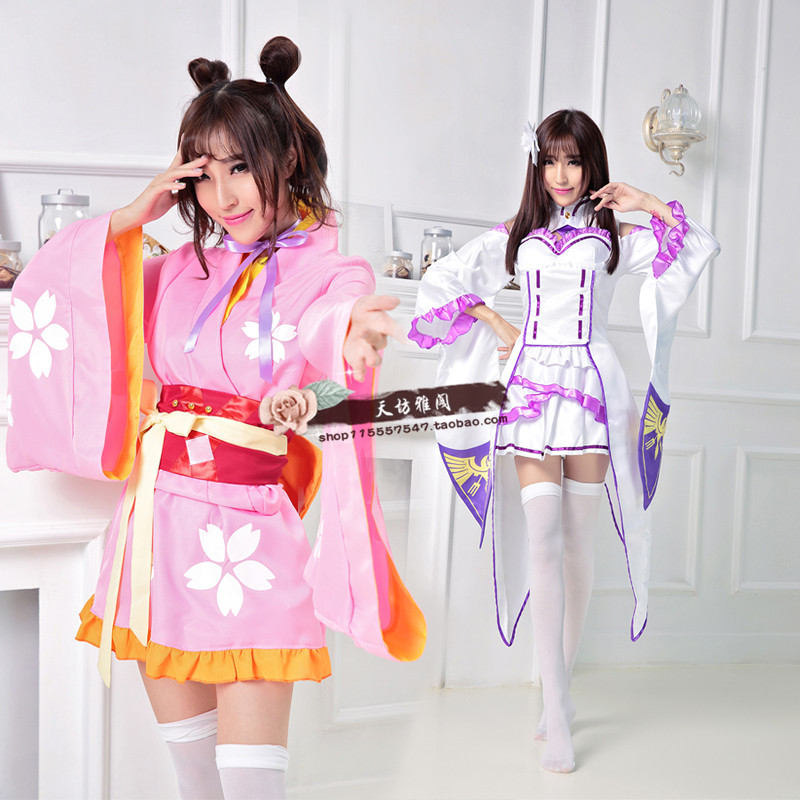 V家 初音未来 樱花cosplay服 vocaloid袴ver. 大正风 初音和服