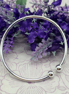 简约光面银色铃铛手镯女