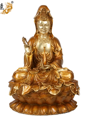纯铜观音菩萨佛像家居摆设