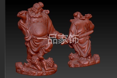 钟馗人三维核雕圆雕图立体图精雕图stl模型3d打印非实物