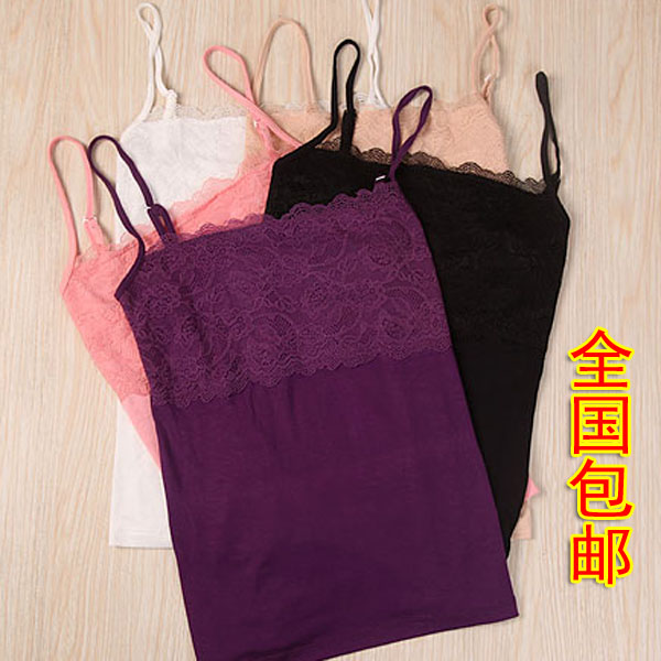 莫代尔西装内搭吊带背心女夏装外穿打底衫内衣蕾丝上衣中长款无袖