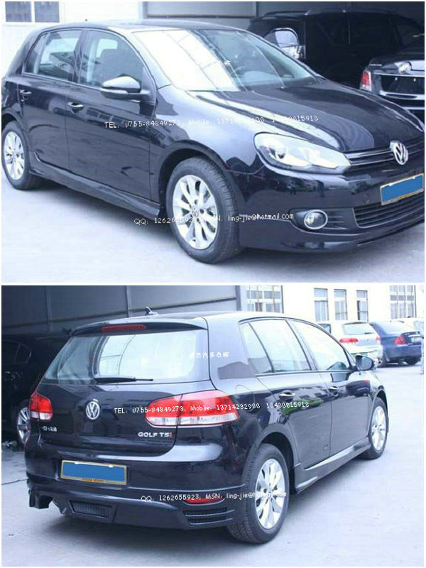 高尔夫6 TSI 1.4T 改装小包围 前唇侧裙后唇 一次成型 PP