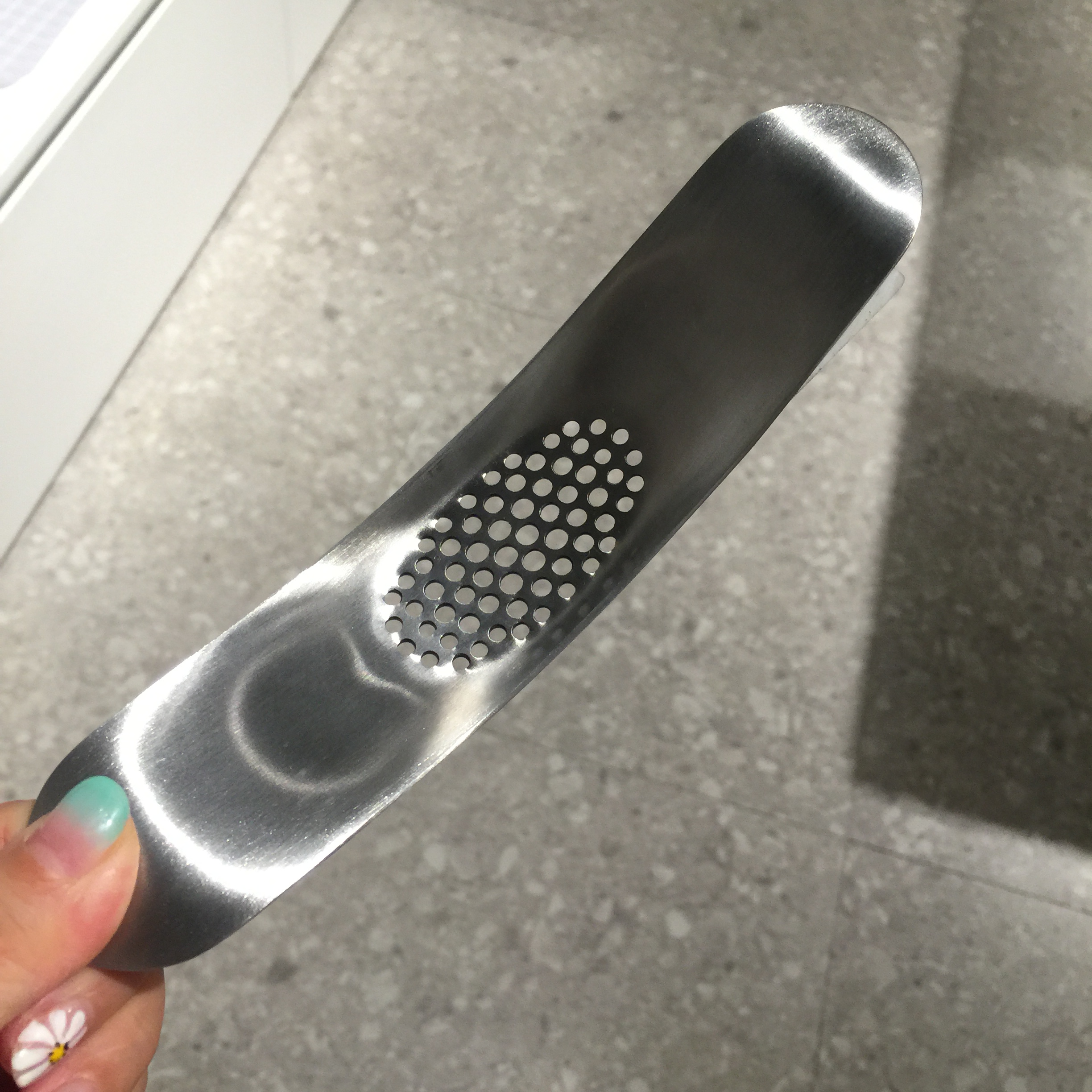 专柜精选板式船型不锈钢压蒜器