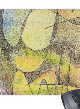 黄色紫色不规则线条欧美风情画游戏防滑橡胶鼠标垫礼品