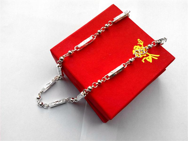 情侣元宝高大上礼物银链子