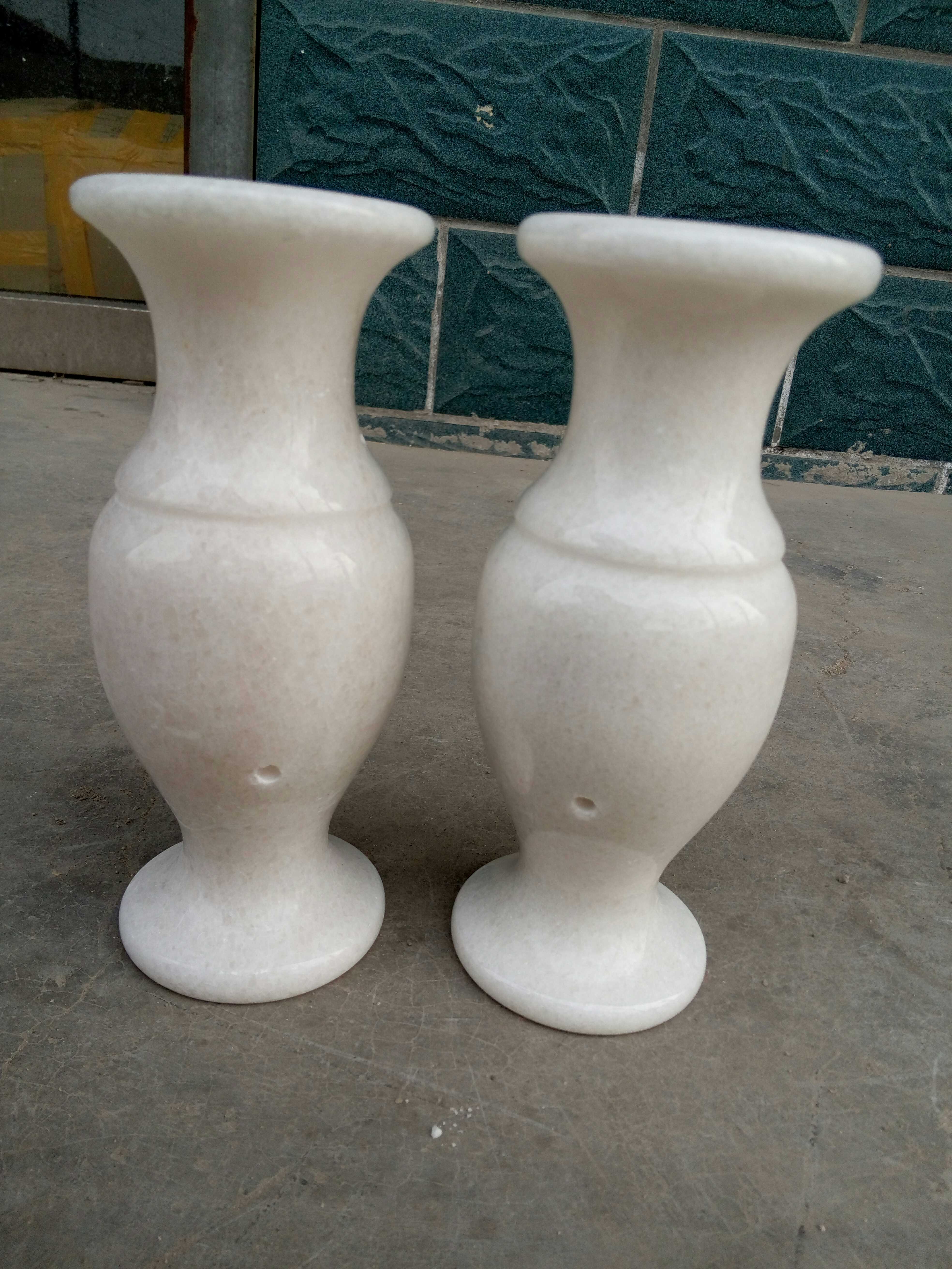 汉白玉花瓶黑白纹理花瓶墓地插花花瓶现货包邮花瓶云石花瓶