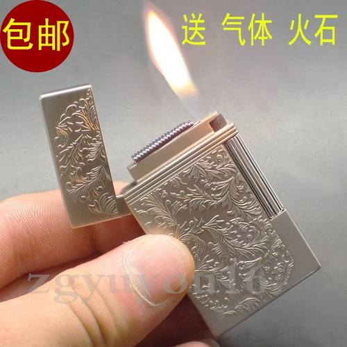 Мужская ультратонкая креативная модная зажигалка с боковым колесиком, цвет металлик