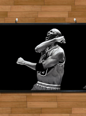 乔丹纪念版暴狂巨帅海报挂轴画有框画NBA球星酒吧卧室酒店装饰画