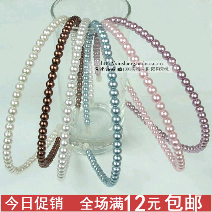 李小璐明星头饰新款发饰小珍珠发箍串珠头箍头扣珠子发卡日韩发夹