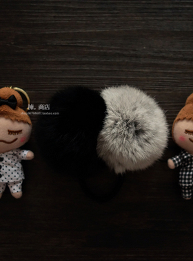 日本发饰Reefur梨花rinka双马尾真兔毛尾毛超大毛球发圈头花手环