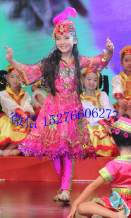 各色量身订做 舞蹈服装 全套 儿童维吾尔族 鸿舞衣