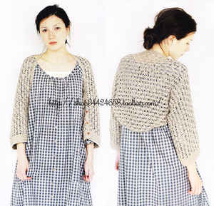 手工定制森女系围巾外套两用 针织衫编织 勾花毛衣女装上衣961