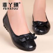 Philippine girl leather soft bottom elderly slip plus size casual shoes leisure shoes flat heel shoes MOM shoes