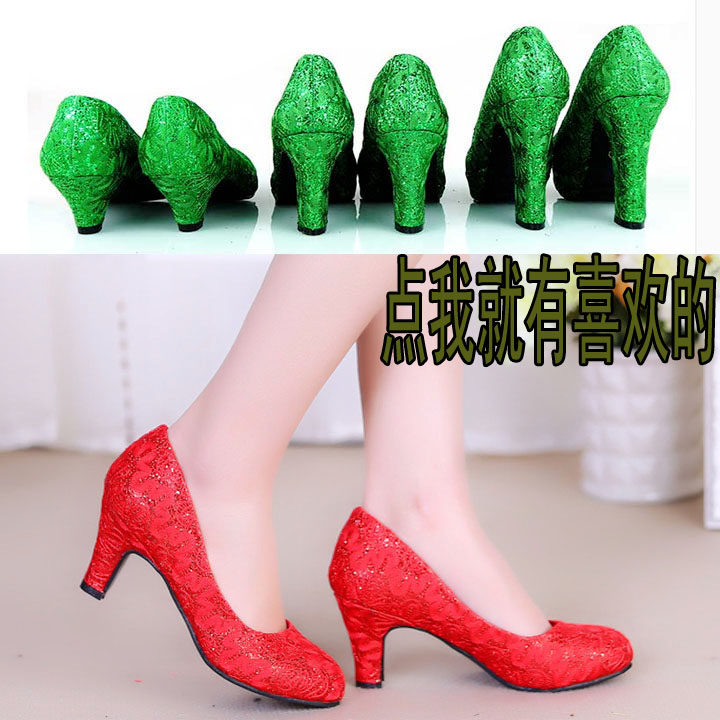 Red wedding shoes 3cm5cm8cm11cm green Wedding shoes Wedding Shoes Lace blue The door Toastin the Women's Shoes, Low shoes  category - from Buy2taobao.com to provide professional Taobao agent buy service