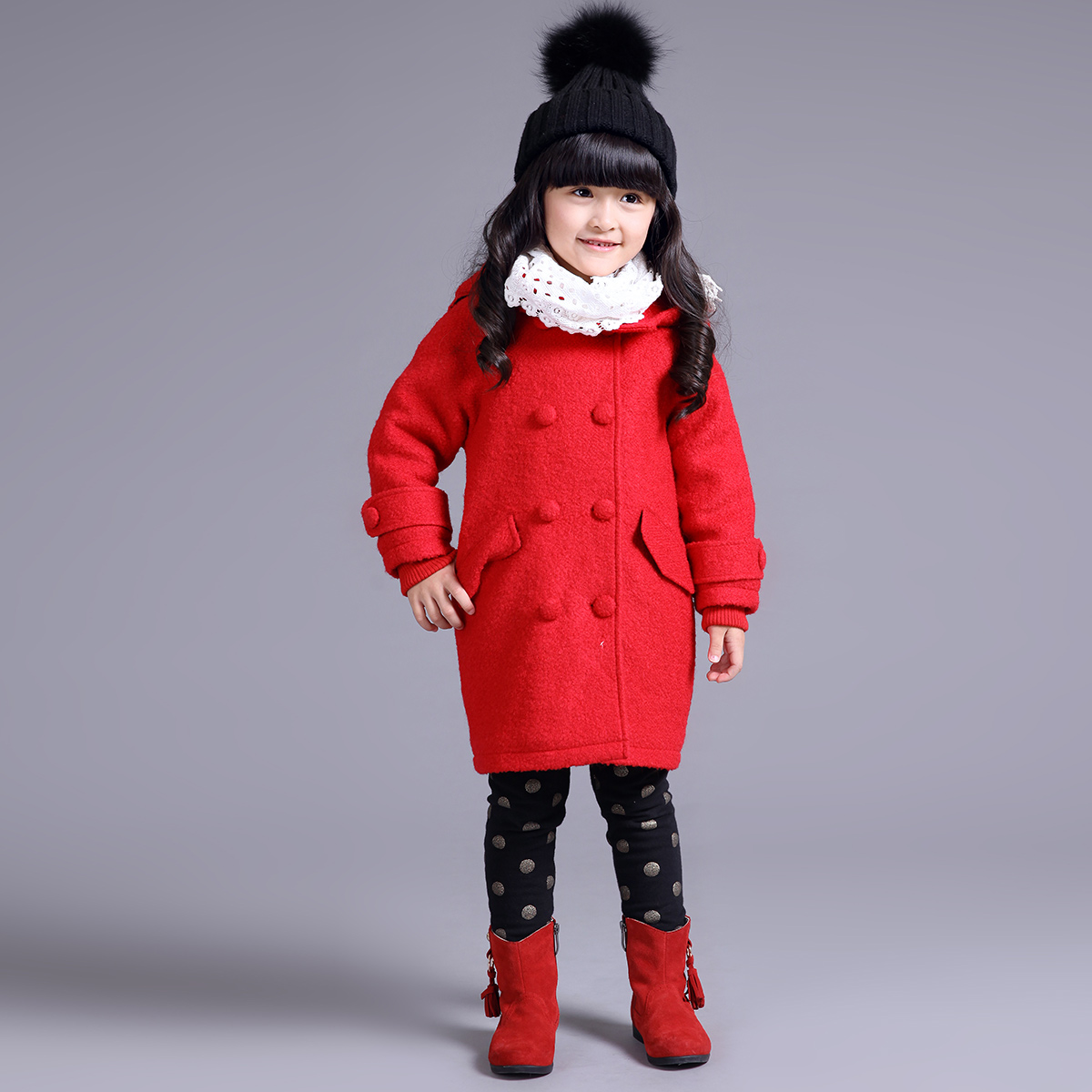Manteau pour fille DEESHA en laine - Ref 2162203 Image 1