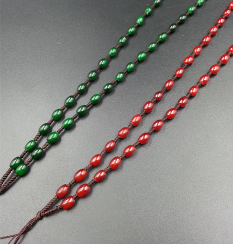 高檔精美碧玉項鏈繩碧綠色米珠挂件繩紅色米珠玉吊墜繩在類目 飾品/流行首飾/時尚飾品新, DIY配件, 繩中 - 來自Buy2taobao.com提供專業的淘寶代購服務
