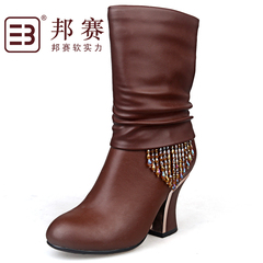 Genuine State game middle-aged woman boots suede cowhide leather boots fashion women's boots-in-tube clearance specials