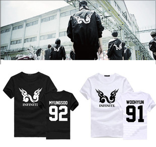 李成烈 纯棉衣服 infinite 金明洙 短袖 T恤 应援服 金圣圭 同款