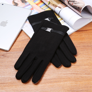 男士 女士秋冬不倒绒布开车骑车触屏加绒加厚保暖手套绒布情侣手套