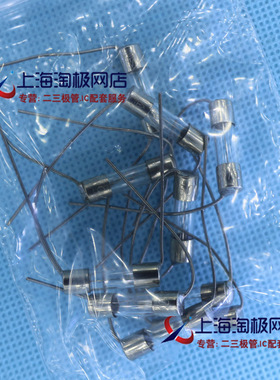 玻璃保险丝带引脚F1A250V  1A (10只）  5*20+