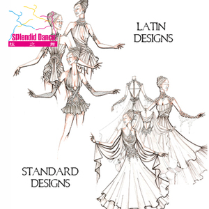 定制页面外店服装或配饰飘纱装饰男女士拉丁舞服牛仔桑巴摩登舞服