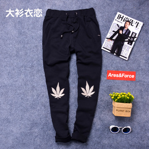 大衫衣恋冬装新款休闲300斤大码加绒加厚大码收口小脚长裤男潮流