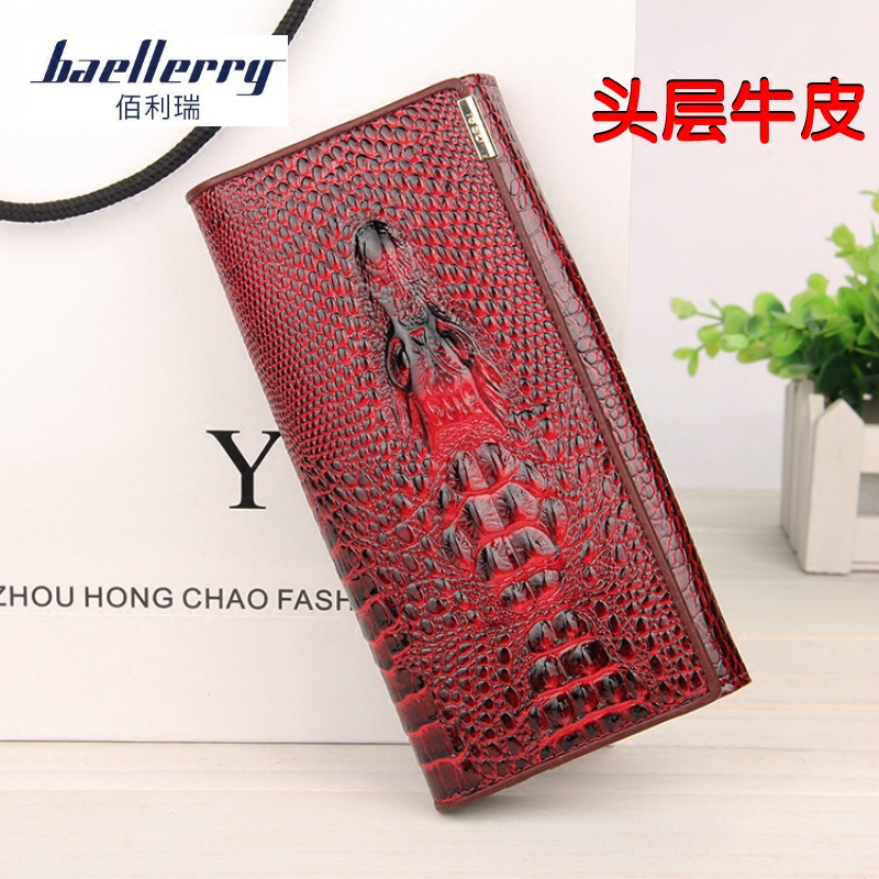 brand baellerry Kimberly lady Pure skin wallet have more cash than can be accounted for Crocodile print capacity The first layer cowhide Handbagin the Leather/Lady bags/Men's bag, Wallet  category - from Buy2taobao.com to provide professional Taobao agent buy service