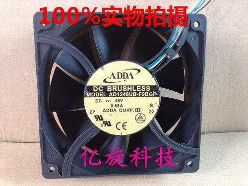 正品ADDA 12厘米12038 DC48V 0.68A AD1248UB-F9BGP服务器风扇