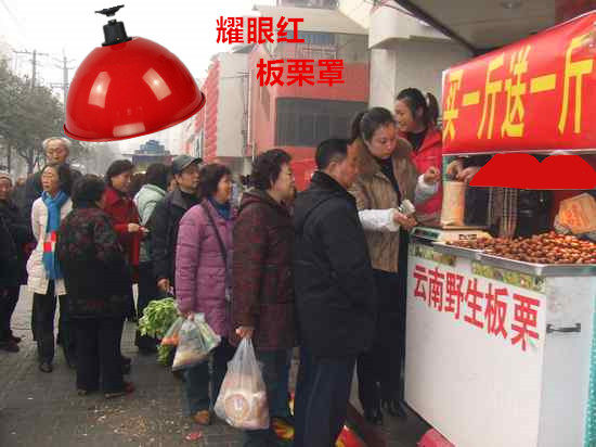 新品上市大红色熟食铝灯罩板栗暖光瓜子花生坚果罩餐厅吧台保温灯