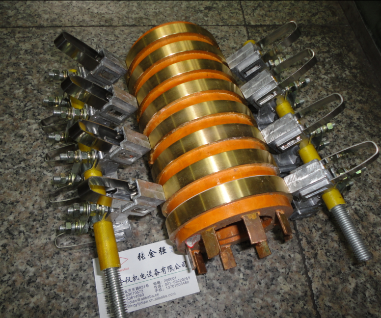 8环碳刷架碳刷滑环集电环总成50A  55X110X205MM