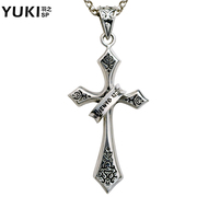 YUKI men S925 Silver City boy Thai silver necklaces hang jewelry vintage cross pendant with Lady