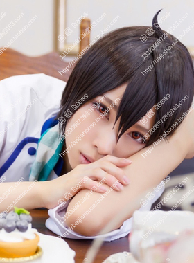 cosplay假发 偶像梦幻祭 朔间零 孙璟高中版 黑色 造型款短发假发