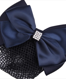 职业发饰品镶钻职业头花银行空姐酒店服务员护士工作网兜蓝色