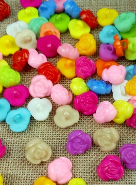糖果多色纽扣扣子 儿童毛衣装饰纽扣  彩色玫瑰花纽扣 100粒装