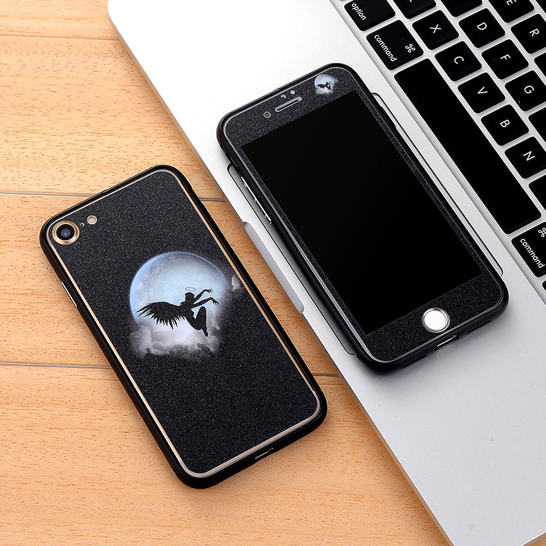 ËÉÁçiphone7plusÈ«ÆÁ¸Ö»¯Ä¤Æ»¹û7P¿¨Í¨8+ǰºó²£Á§Ä¤5.5ËͽðÊô±ß¿ò