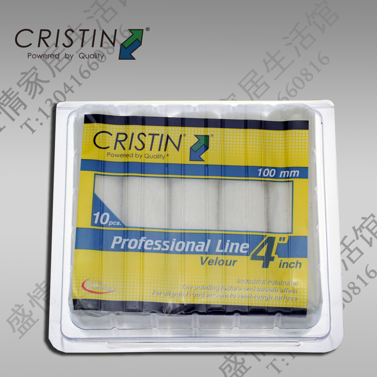 德国克里斯汀 4寸 纯毛迷你滚刷头/滚筒头 （10只装） D4906