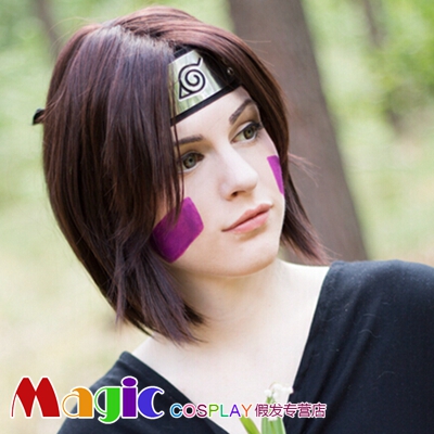 cosplay假发 火影 疾风传 琳 王者荣耀 貂蝉 法师 棕色中分短发