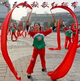 舞蹈彩绸带棒红绸彩带广场舞秧歌红绸带大红绸子盛世鸿资彩绸彩带