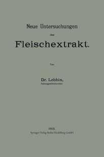 Uber Untersuchungen Neue Fleischextrakt 预订