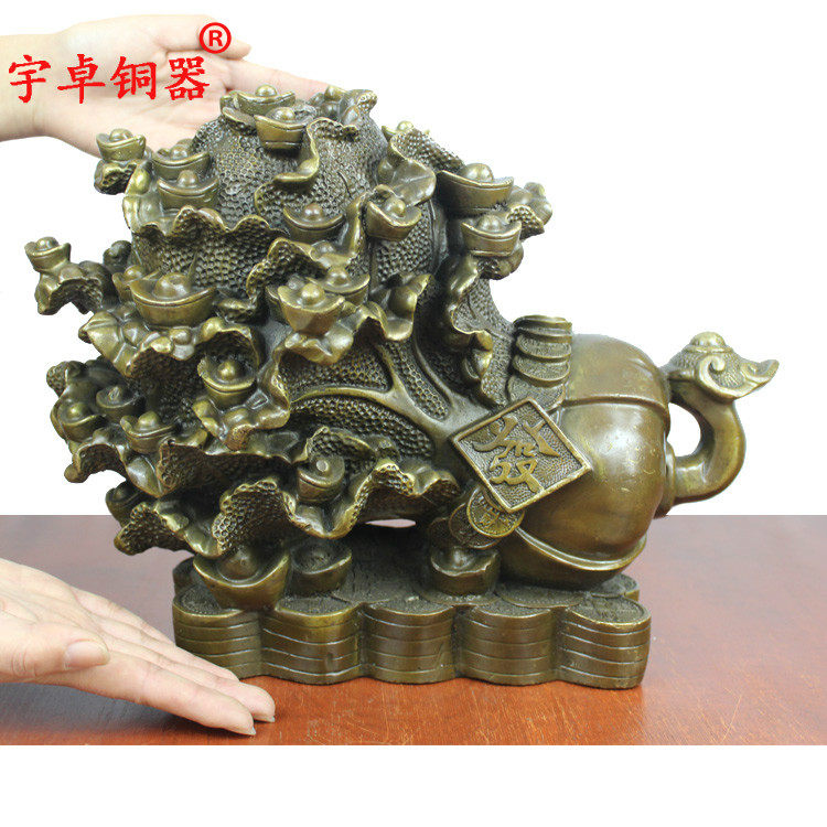 宇卓铜器 纯铜白菜黄铜白菜家居装饰家居开业礼品工艺品摆件
