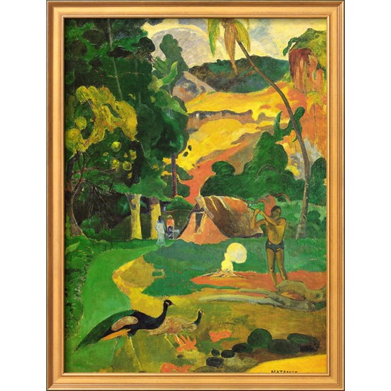 纽约下城公园进口装饰画画芯无框高更作品塔希提岛的孔雀印象